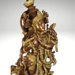 28" Hand Carved Krishna With Cow Brass Idol | Copper & Brass Finish | Jaipurio